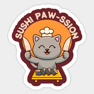 Kitty's Got Sushi Passion Sticker